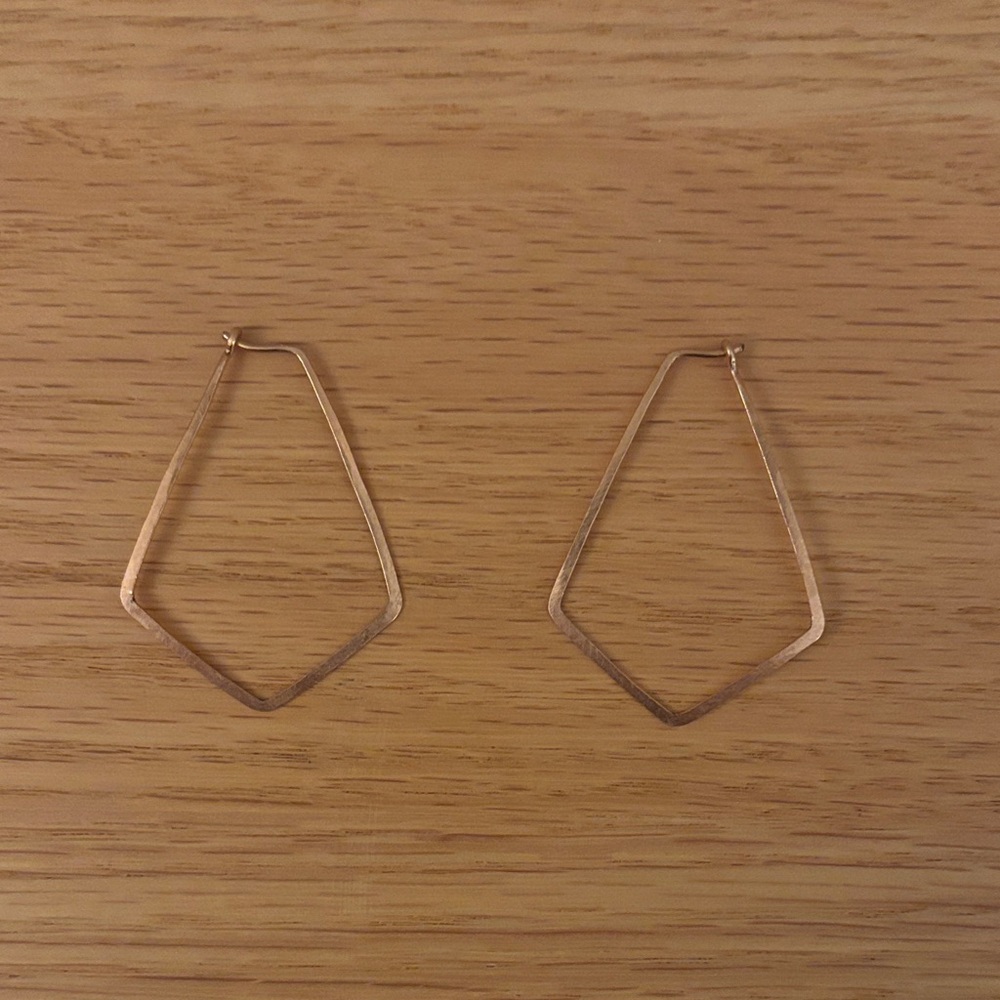 Minimalist Geometric Hoop Earrings in Rose Gold